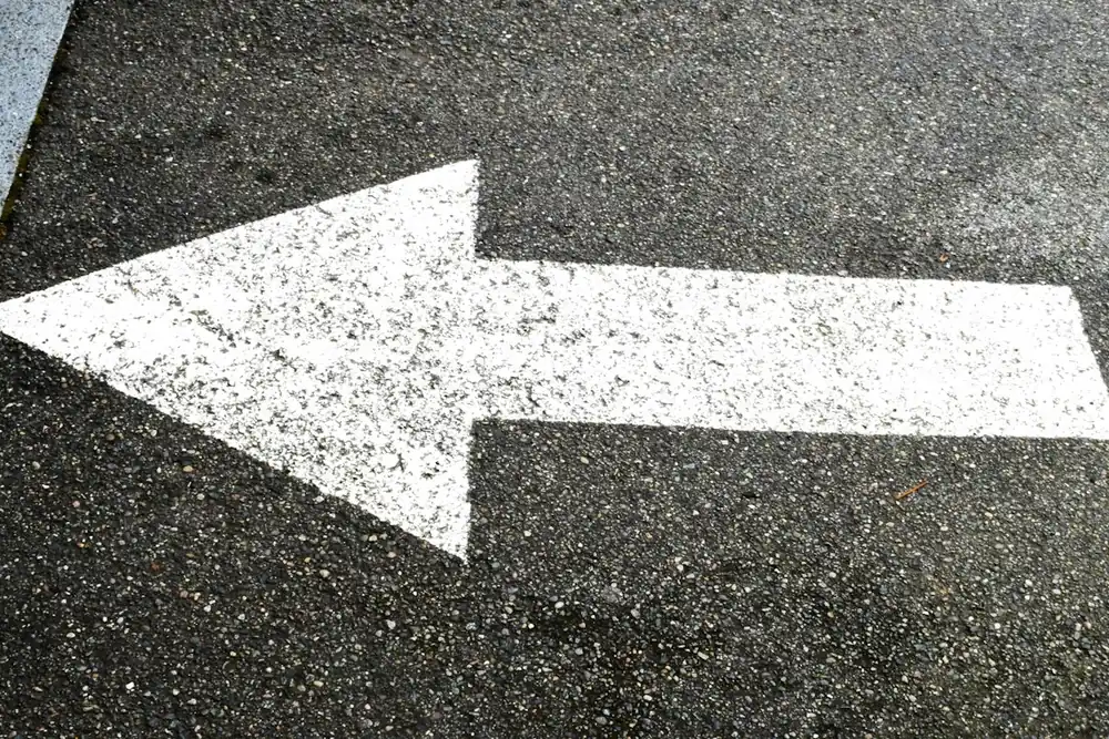 Painted directional arrow
